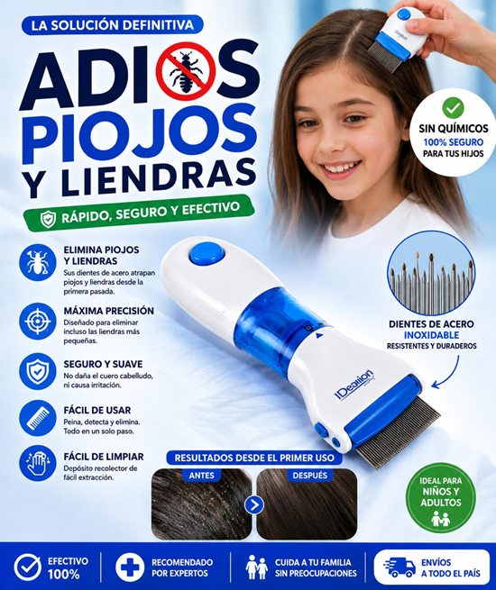 Peine Aspirador para Piojos y Liendres
